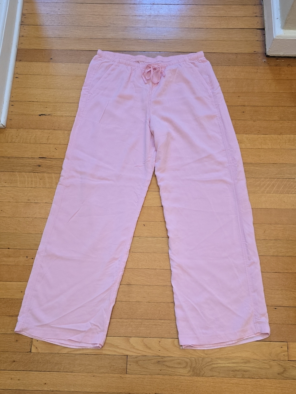 Hollister Wide Leg Drawstring Pull On Pants Pink EUC Women's S